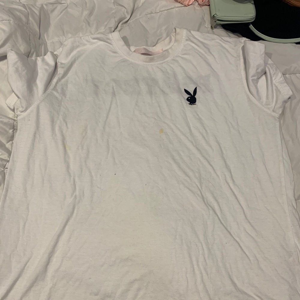 white playboy tee (stained)
